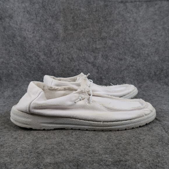 Unbranded Shoes - Casual Shoes Womens 6 Canvas Trainers Slip On Flat Moc Toe White Lightweight